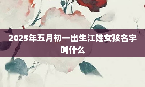 2025年五月初一出生江姓女孩名字叫什么