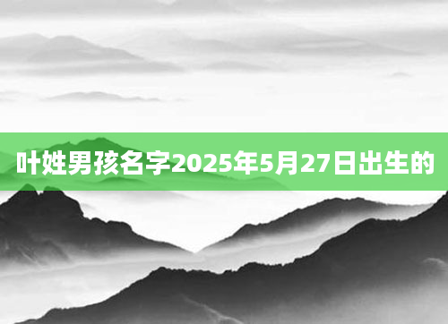 叶姓男孩名字2025年5月27日出生的
