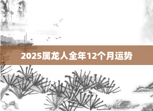 2025属龙人全年12个月运势