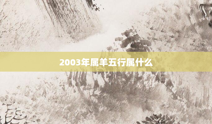 2003年属羊五行属什么
