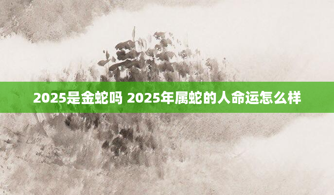 2025是金蛇吗 2025年属蛇的人命运怎么样