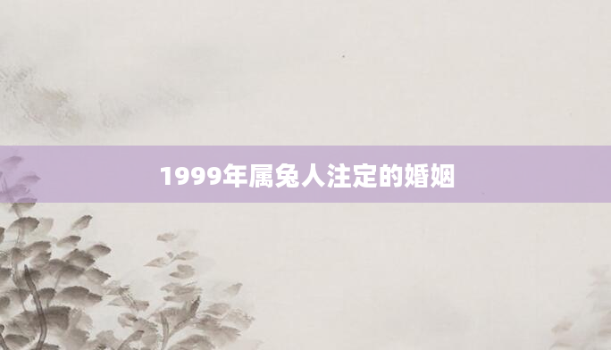 1999年属兔人注定的婚姻
