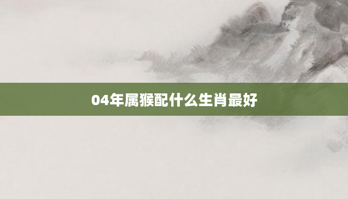 04年属猴配什么生肖最好