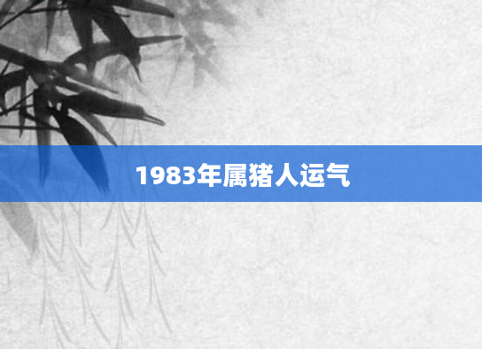 1983年属猪人运气
