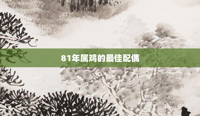 81年属鸡的最佳配偶