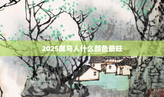 2025属马人什么颜色最旺