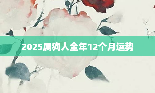 2025属狗人全年12个月运势
