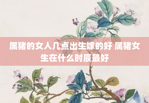 属猪的女人几点出生嫁的好 属猪女生在什么时辰最好