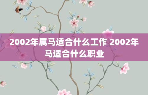 2002年属马适合什么工作 2002年马适合什么职业