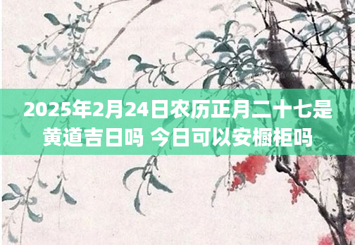 2025年2月24日农历正月二十七是黄道吉日吗 今日可以安橱柜吗