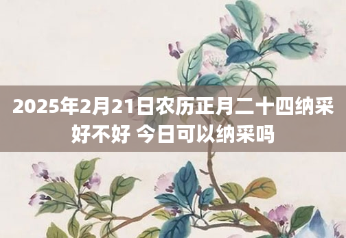 2025年2月21日农历正月二十四纳采好不好 今日可以纳采吗