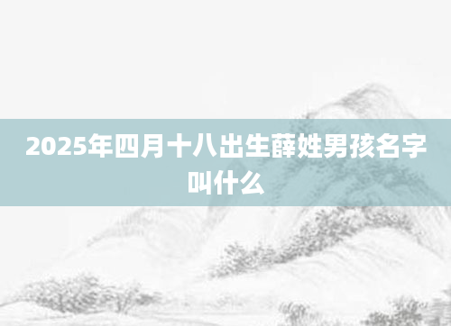 2025年四月十八出生薛姓男孩名字叫什么