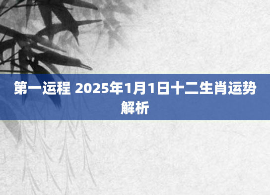 第一运程 2025年1月1日十二生肖运势解析