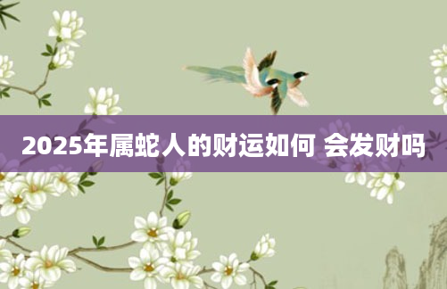 2025年属蛇人的财运如何 会发财吗