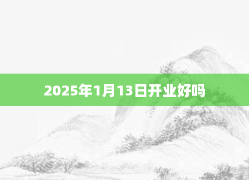 2025年1月13日开业好吗