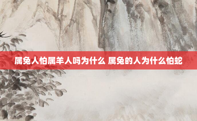 属兔人怕属羊人吗为什么 属兔的人为什么怕蛇