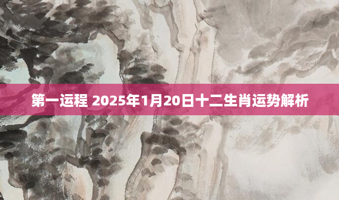 第一运程 2025年1月20日十二生肖运势解析