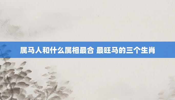 属马人和什么属相最合 最旺马的三个生肖