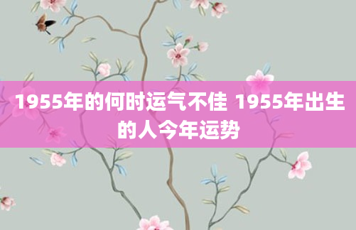 1955年的何时运气不佳 1955年出生的人今年运势