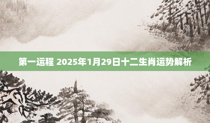 第一运程 2025年1月29日十二生肖运势解析
