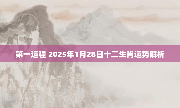 第一运程 2025年1月28日十二生肖运势解析