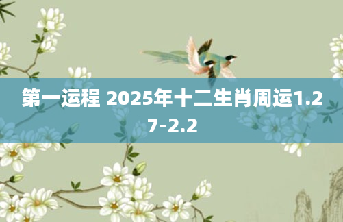 第一运程 2025年十二生肖周运1.27-2.2