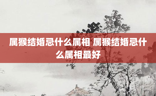 属猴结婚忌什么属相 属猴结婚忌什么属相最好