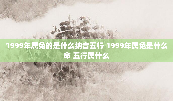 1999年属兔的是什么纳音五行 1999年属兔是什么命 五行属什么