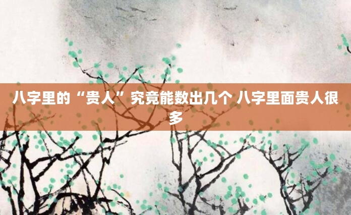 八字里的“贵人”究竟能数出几个 八字里面贵人很多