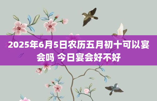 2025年6月5日农历五月初十可以宴会吗 今日宴会好不好