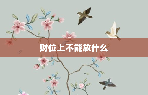 财位上不能放什么