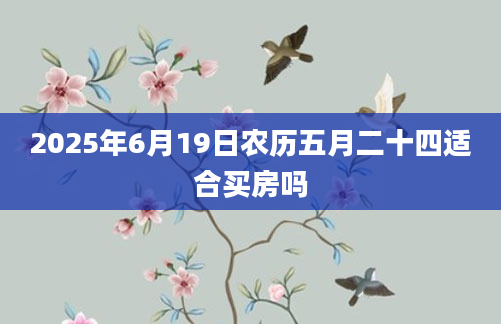 2025年6月19日农历五月二十四适合买房吗