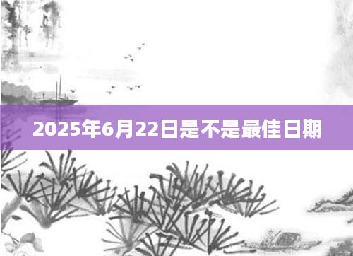2025年6月22日是不是最佳日期