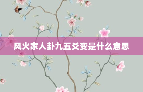 风火家人卦九五爻变是什么意思