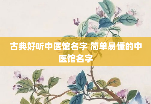 古典好听中医馆名字 简单易懂的中医馆名字