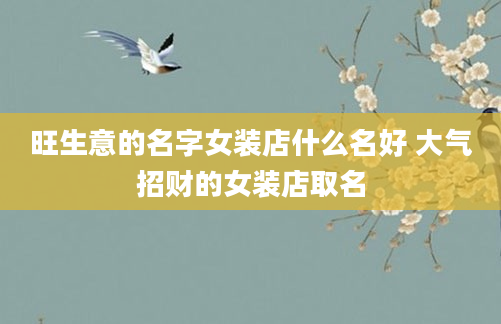 旺生意的名字女装店什么名好 大气招财的女装店取名