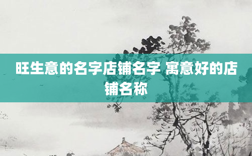 旺生意的名字店铺名字 寓意好的店铺名称
