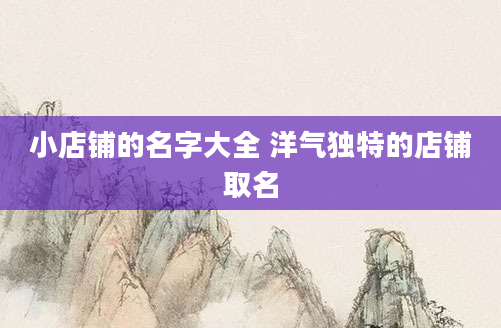 小店铺的名字大全 洋气独特的店铺取名