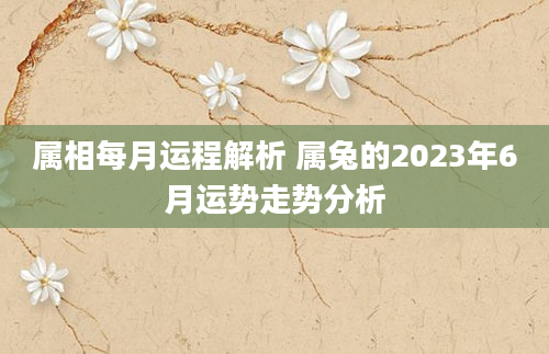 属相每月运程解析 属兔的2023年6月运势走势分析