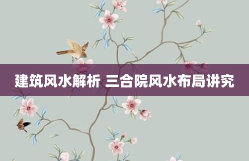 建筑风水解析 三合院风水布局讲究
