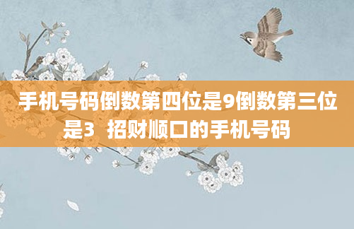 手机号码倒数第四位是9倒数第三位是3 招财顺口的手机号码
