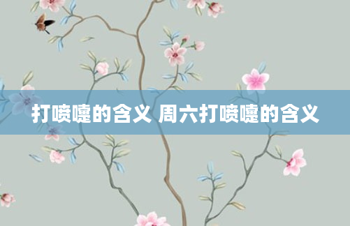 打喷嚏的含义 周六打喷嚏的含义