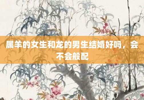 属羊的女生和龙的男生结婚好吗,会不会般配