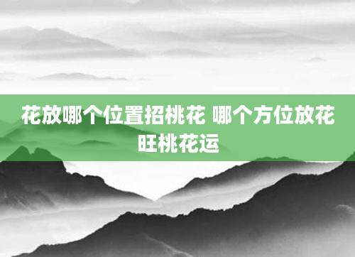 花放哪个位置招桃花 哪个方位放花旺桃花运