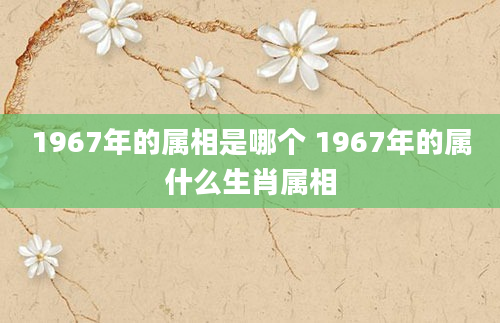 1967年的属相是哪个 1967年的属什么生肖属相