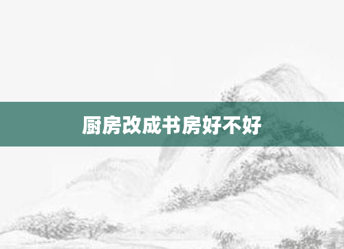 厨房改成书房好不好