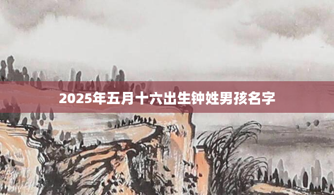 2025年五月十六出生钟姓男孩名字