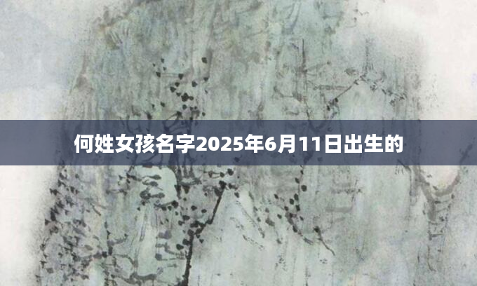 何姓女孩名字2025年6月11日出生的