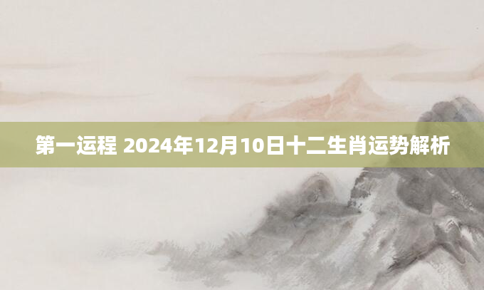 第一运程 2024年12月10日十二生肖运势解析