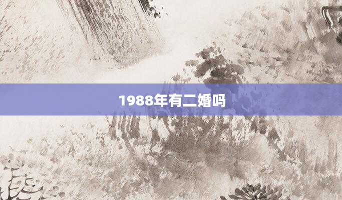 1988年有二婚吗
